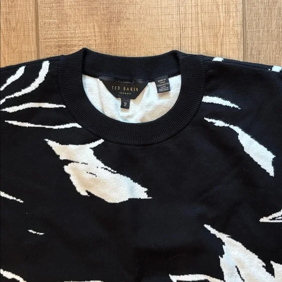 Ted Baker Cropped Jacquard Knit Sweater - Picture 3 of 9